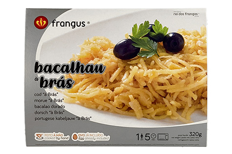 frangus, king of the chickens, frozen food, ready meals, portuguese food, mediterranean food, mediterranean recipe, portuguese recipe, charcoal grilled, cod, codfish, bacalhau, duck, duck rice, migas, healthy food, tasty food, ready meal, traditional food, bacalhau à brás